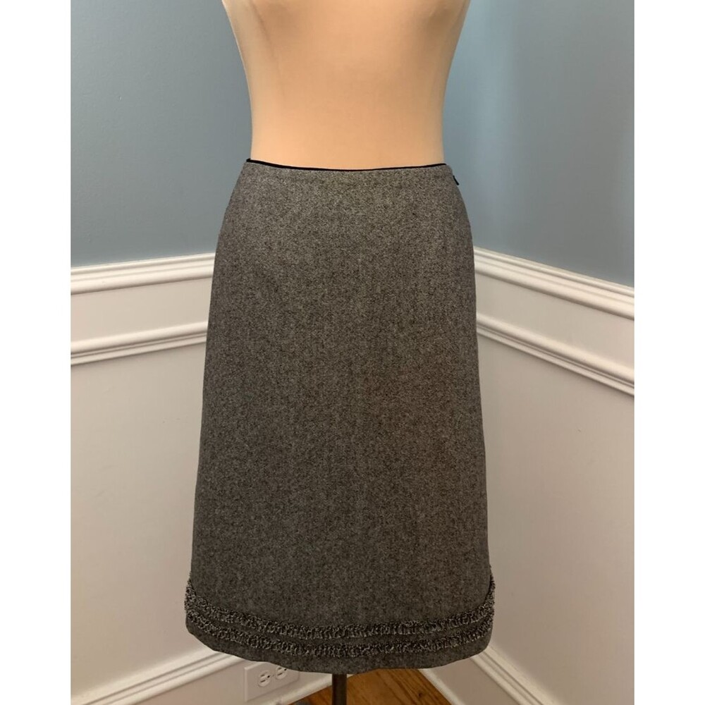 Ann Taylor Skirt Womens 4 Pencil Wool Tweed Midi Stretch Lined Office Academia